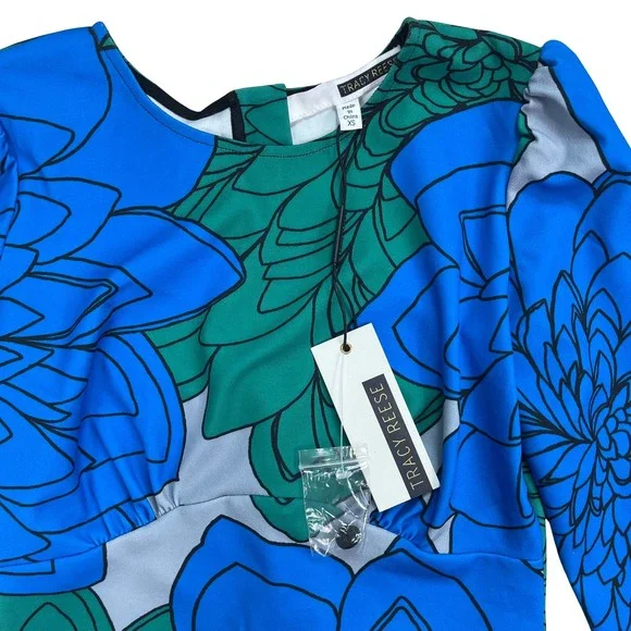 Tracy Reese Floral 2 Piece Set Womens XS Crop Top Mermaid Skirt Artsy Maximalist - Picture 5 of 16